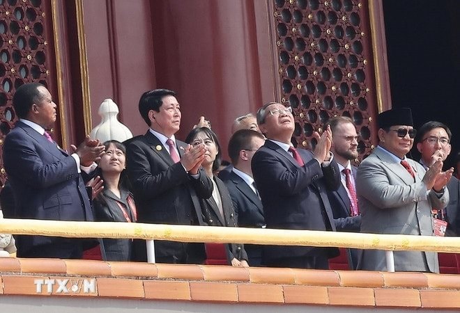 Chủ tịch nước Lương Cường dự Lễ duyệt binh kỷ niệm 80 năm chiến thắng phát xít của nhân dân thế giới