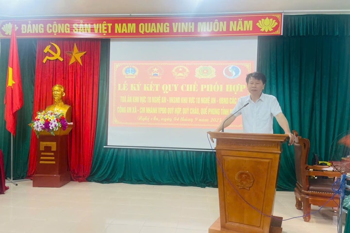 TAND khu vực 10 – Nghệ An ký kết quy chế phối hợp với các xã, đơn vị