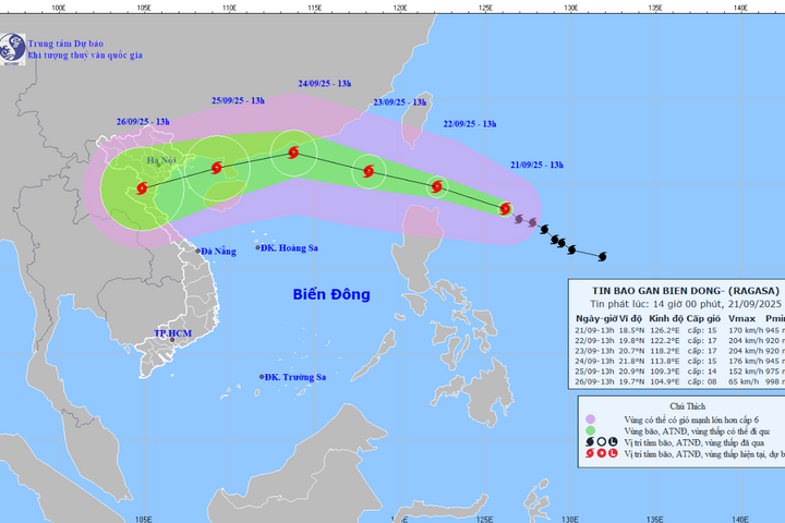 Bão RAGASA mạnh cấp 17 sắp vào Biển Đông, mưa dông diện rộng, cảnh báo lũ quét, sạt lở đất