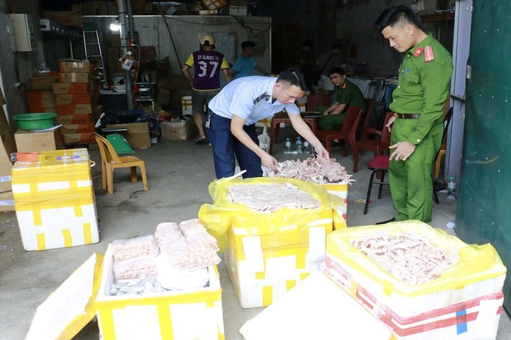 Phát hiện kho đông lạnh chứa thực phẩm không rõ nguồn gốc