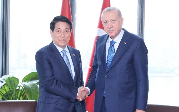 Chủ tịch nước Lương Cường gặp Tổng thống Thổ Nhĩ Kỳ