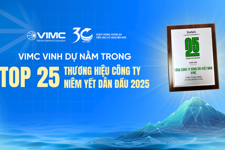 VIMC được vinh danh trong Top 25 thương hiệu công ty niêm yết dẫn đầu 2025