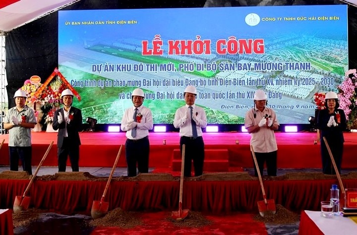 Điện Biên khởi công Dự án khu đô thị mới, phố đi bộ sân bay Mường Thanh
