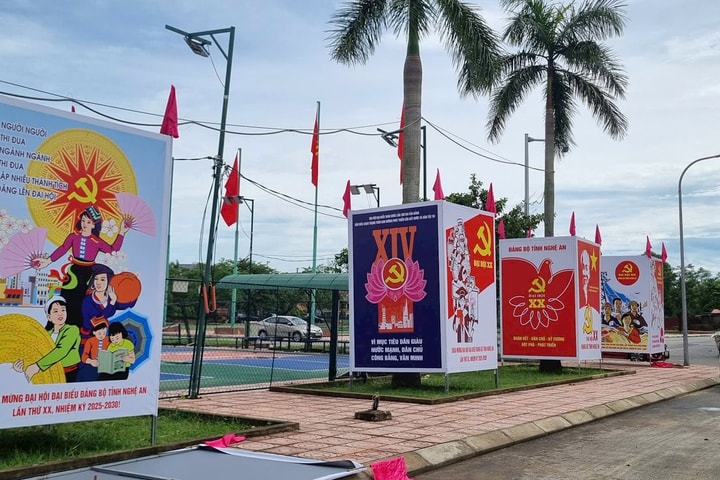 Rộn ràng khí thế chào mừng Đại hội Đảng bộ tỉnh Nghệ An