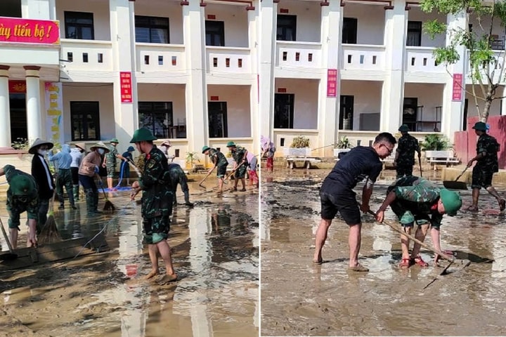 Ninh Bình: Một trường ở vùng 'rốn lũ' dọn dẹp vệ sinh, chuẩn bị đón học sinh trở lại