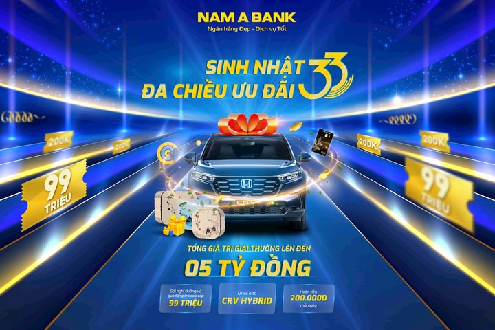 Nam A Bank hoàn tiền mỗi ngày, cơ hội trúng Honda CR-V HYBRID