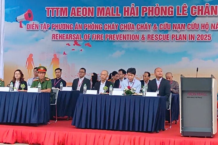 Hải Phòng: Diễn tập chữa cháy và cứu nạn cứu hộ tại AEON Mall Lê Chân