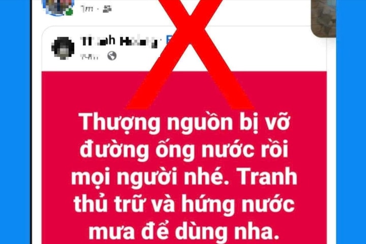 Bác bỏ tin đồn thất thiệt về sự cố cấp nước tại Huế