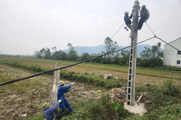 Kịp thời khắc phục hệ thống điện đổ gãy do bão