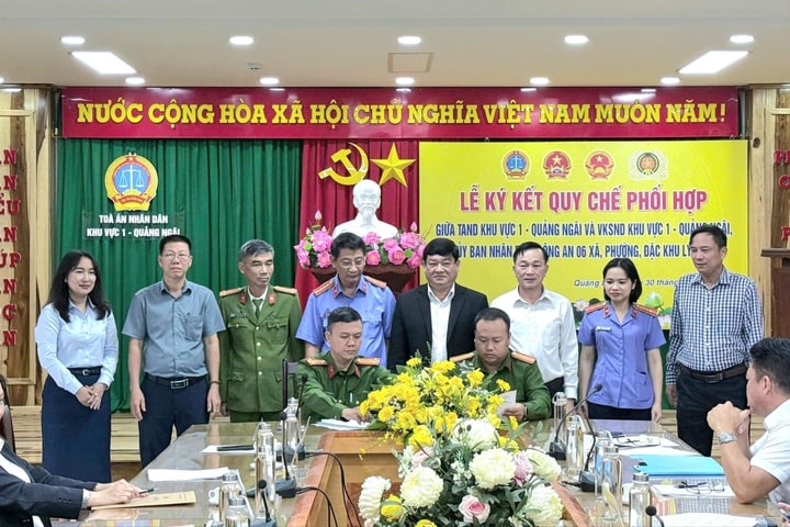 TAND khu vực 1 - Quảng Ngãi ký kết quy chế phối hợp liên ngành