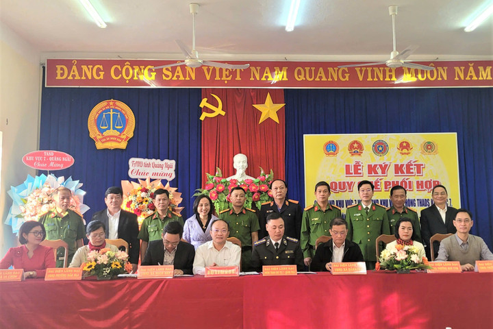 TAND khu vực 7 - Quảng Ngãi ký kết quy chế phối hợp liên ngành