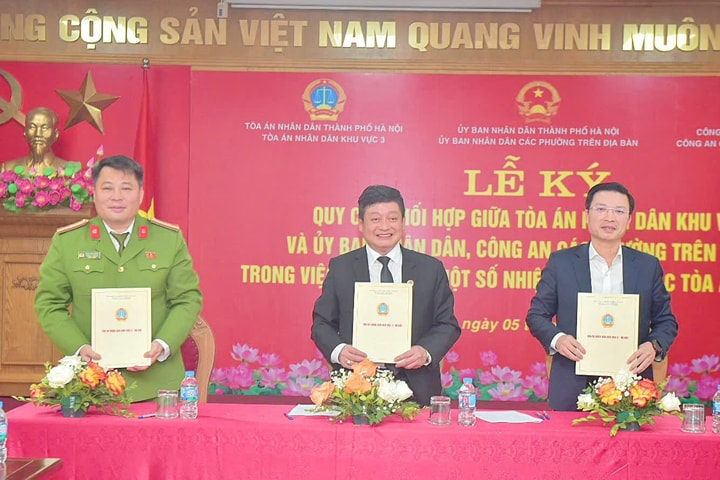 TAND Khu vực 3 - Hà Nội: Ký kết Quy chế phối hợp liên ngành, bảo đảm cho hoạt động giải quyết, xét xử các loại án