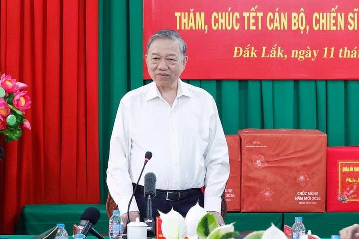 Tổng Bí thư Tô Lâm thăm và chúc Tết tại Đồn Biên phòng Ea H’Leo