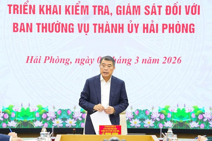 Công bố quyết định của Bộ Chính trị kiểm tra, giám sát đối với Ban Thường vụ Thành ủy Hải Phòng