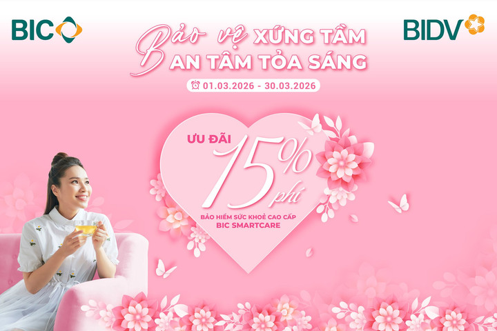 BIC ưu đãi 15% phí bảo hiểm sức khoẻ cao cấp