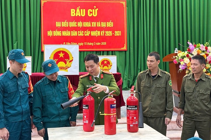 Bắc Ninh: Kiểm tra đảm bảo an toàn phòng cháy, chữa cháy tại các điểm bầu cử