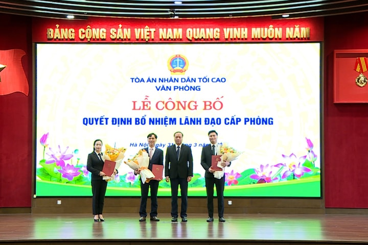 Tòa án nhân dân tối cao kiện toàn đội ngũ lãnh đạo cấp phòng