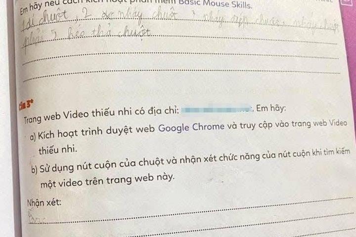 Công an xác minh vụ vở bài tập Tin học lớp 3 chứa link 'web đen'