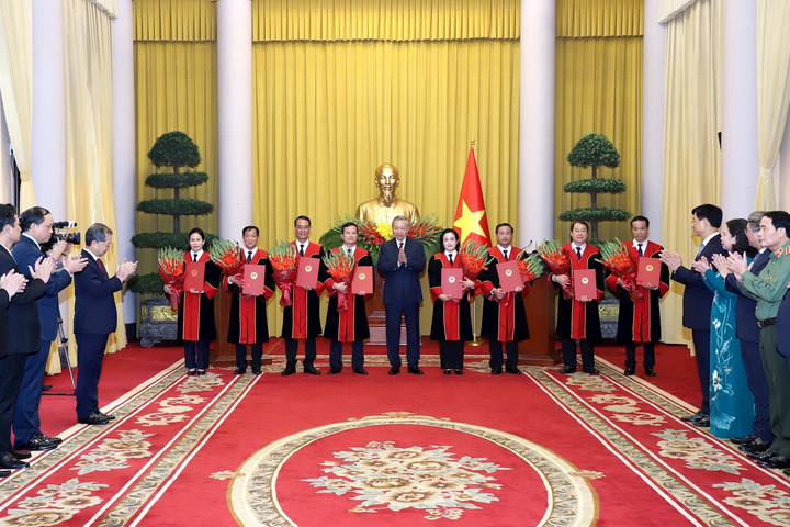 Tổng Bí thư, Chủ tịch nước Tô Lâm trao quyết định bổ nhiệm Thẩm phán Tòa án nhân dân tối cao
