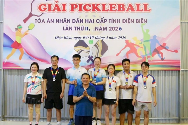 Sôi nổi giải Pickleball TAND tỉnh Điện Biên năm 2026