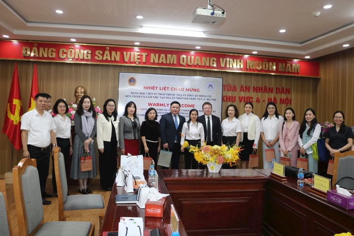 Học viện Tư pháp Mông Cổ thăm và làm việc với TAND khu vực 4 - Hà Nội