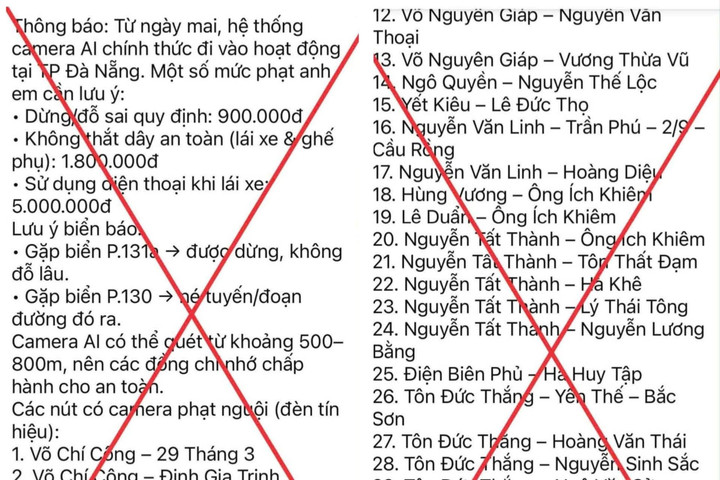Đà Nẵng chưa áp dụng camera AI để xử phạt nguội