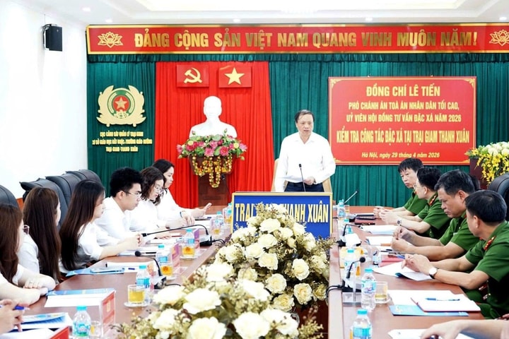 Phó Chánh án TANDTC Lê Tiến kiểm tra công tác đặc xá năm 2026 tại Trại giam Thanh Xuân