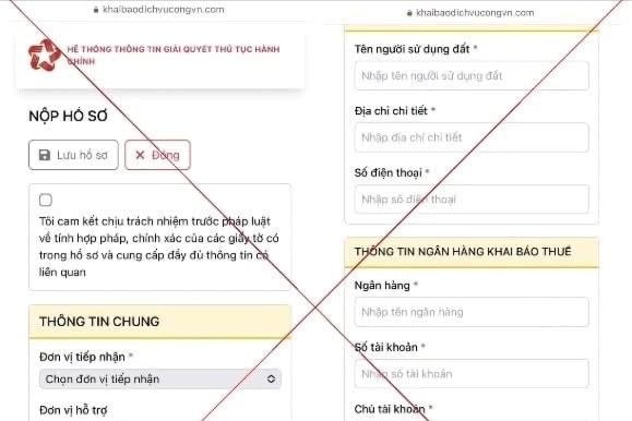 Lừa đảo thu thập thông tin nhà đất từ website dịch vụ công giả mạo