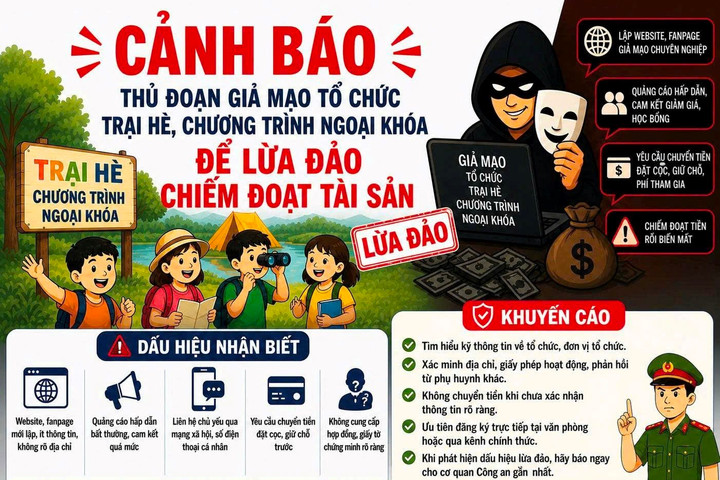 Cảnh báo lừa đảo liên quan đến tổ chức trại hè, ngoại khóa