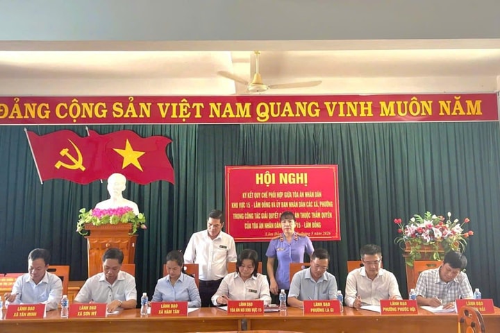 TAND khu vực 15 - Lâm Đồng ký kết quy chế phối hợp với các địa phương