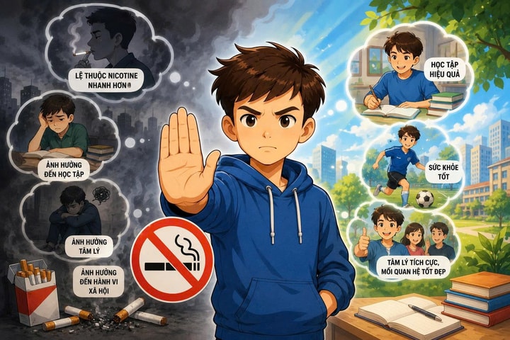 Người chưa thành niên hút thuốc: Khi chế tài chuyển từ nhắc nhở sang xử phạt