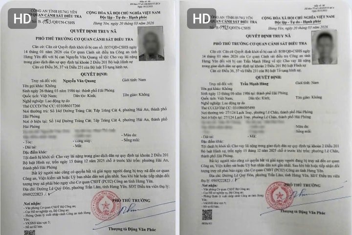 Công an tỉnh Hưng Yên truy nã 2 đối tượng cho vay nặng lãi