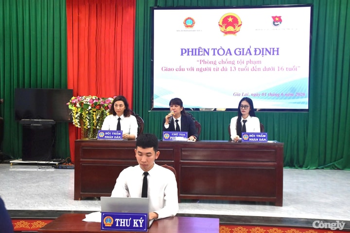 Gia Lai: TAND khu vực 7 phối hợp với Chi đoàn TAND tỉnh, Đoàn xã Ia Lâu tổ chức phiên tòa giả định