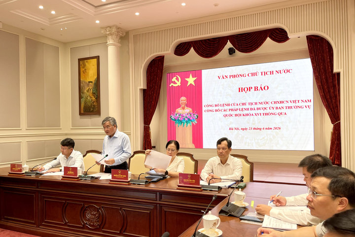 Công bố Lệnh của Chủ tịch nước về 2 Pháp lệnh mới, trong đó có Pháp lệnh liên quan đến Tòa án nhân dân