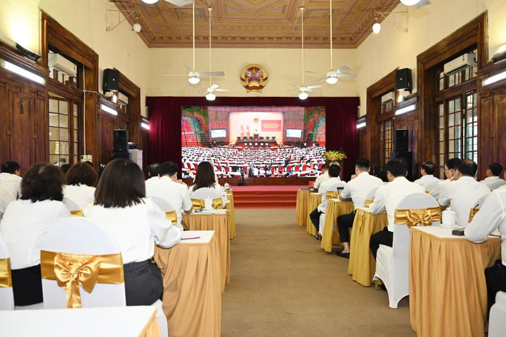 Đảng ủy TANDTC kết nối Hội nghị toàn quốc sơ kết 1 năm 6 tháng triển khai thực hiện Nghị quyết số 57