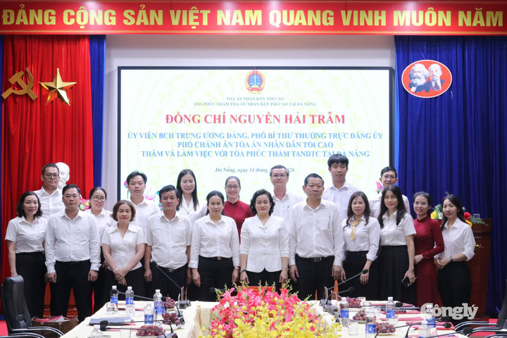 Phó Chánh án TANDTC Nguyễn Hải Trâm làm việc với Tòa Phúc thẩm TANDTC tại Đà Nẵng