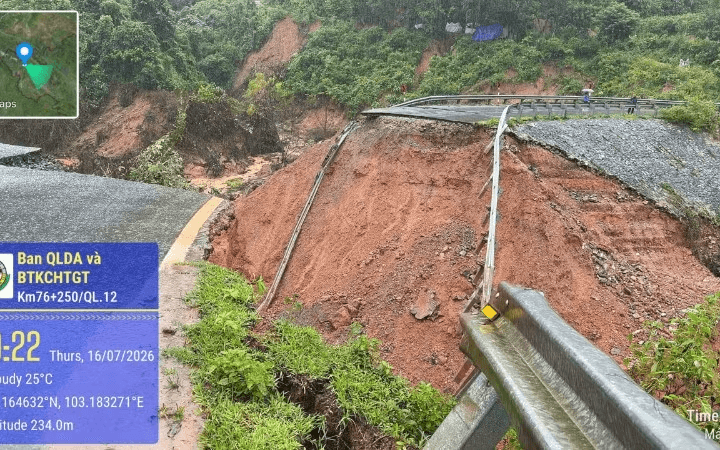 Thông xe tạm đèo Huổi Lóng sau sạt lở, tiếp tục xử lý nhiều điểm đứt đường ở Lai Châu