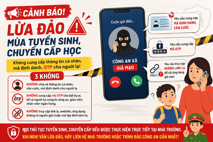 Cảnh báo chiêu lừa nhắm vào phụ huynh có con chuyển cấp