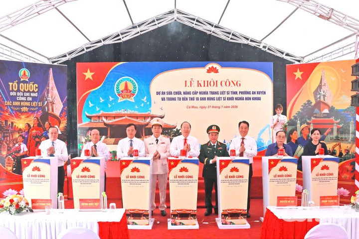 Khởi công nâng cấp Nghĩa trang Liệt sĩ tỉnh và Đền thờ 10 Anh hùng liệt sĩ khởi nghĩa Hòn Khoai