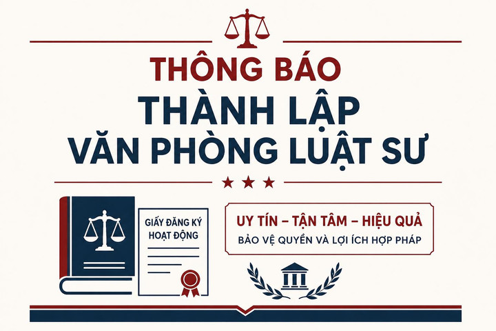 Thông báo thành lập Văn phòng Luật sư Nguyễn Duy Hữu và Cộng sự