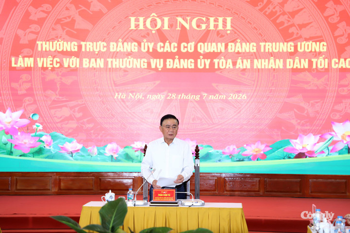 Thường trực Đảng ủy các cơ quan Đảng Trung ương làm việc với Ban Thường vụ Đảng ủy TANDTC