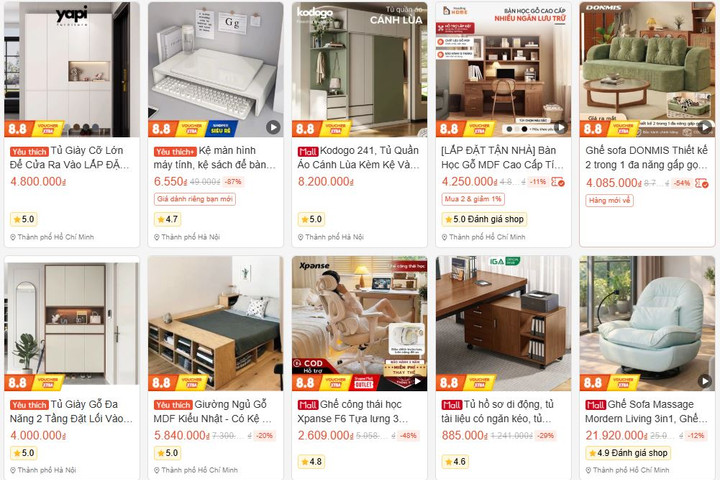 Giỏ hàng trực tuyến mở rộng sang hàng hóa kích cỡ lớn
