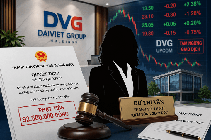Thành viên HĐQT kiêm Tổng Giám đốc Đại Việt Group DVG bị phạt 92,5 triệu đồng