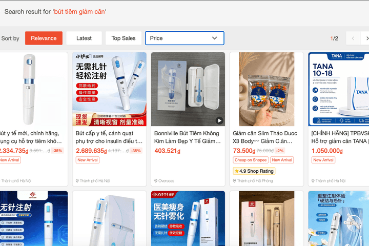 Hà Nội kiểm tra sản phẩm giảm cân dạng bút tiêm bán trên mạng