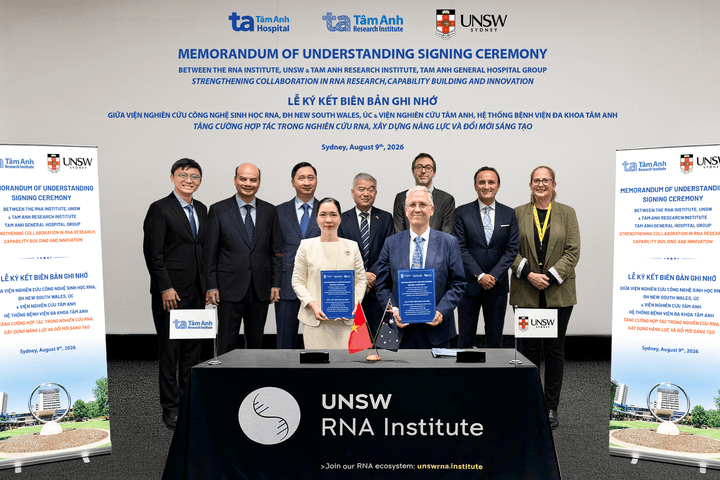 Bệnh viện Tâm Anh hợp tác Viện nghiên cứu RNA hàng đầu của Australia, nghiên cứu phát triển nền tảng công nghệ y sinh tiên tiến RNA