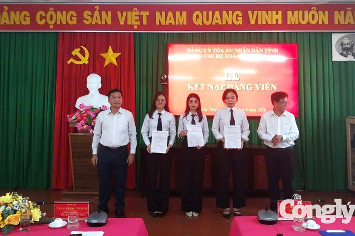 Chi bộ Tòa Hình sự TAND tỉnh Đồng Tháp tổ chức Lễ kết nạp Đảng