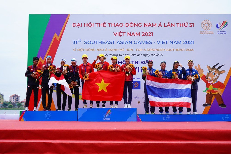 Việt Nam giành 2 huy chương vàng môn Đua thuyền Rowing - SEA Games 31