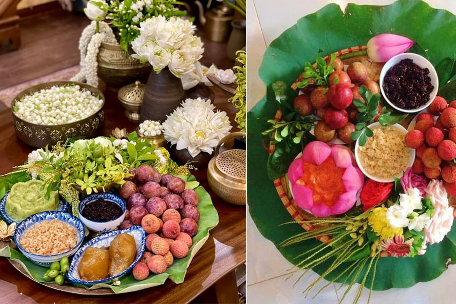 Mâm cúng Tết Đoan Ngọ 5/5: Tươm tất và đẹp mắt, mẹ đảm tự tay sắp xếp để tỏ lòng thành tâm