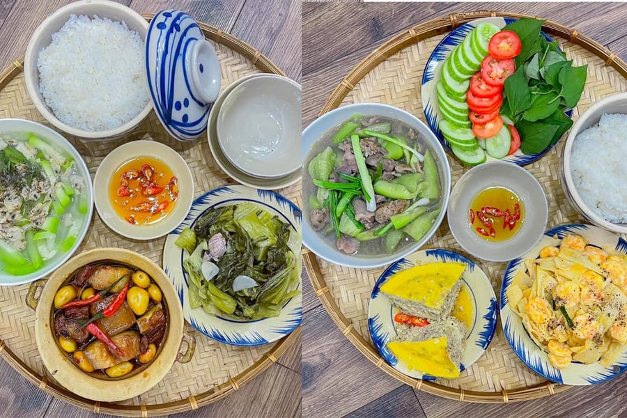 Cô gái gợi ý 20 mâm cơm đẹp mắt, chưa đến 100 nghìn nhờ học lỏm cách nấu của mẹ