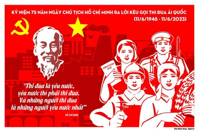 Phát hành bộ tranh cổ động tuyên truyền kỷ niệm 75 năm Ngày Chủ tịch Hồ Chí Minh ra Lời kêu gọi "Thi đua ái quốc"